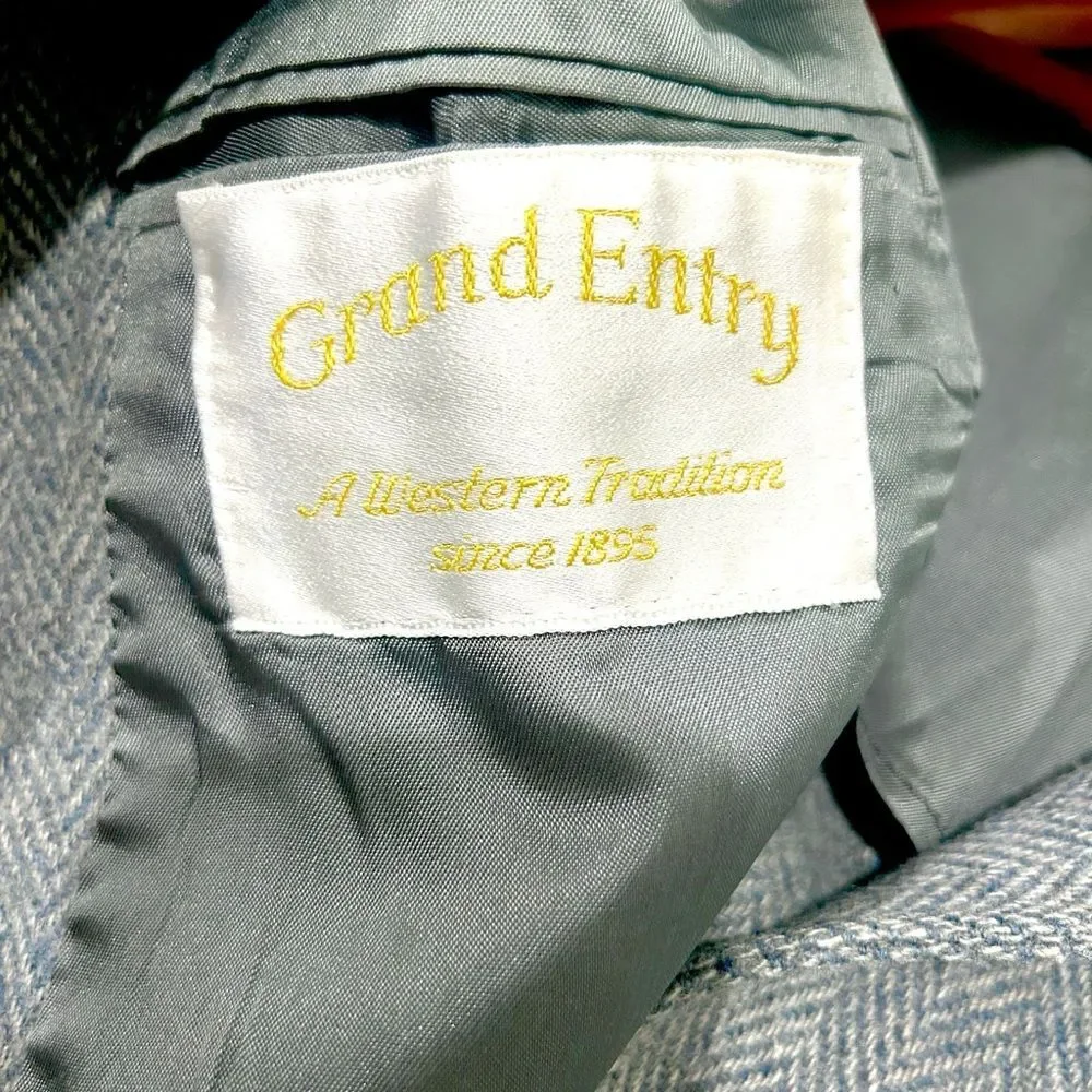 Western Blazer Jacket Coat Size 44 Vintage Cowboy Rodeo Tradition Herringbone